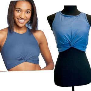 Kona Sol Women’s Longline Twist Bikini Top - Mudstone Blue Sz D/DD